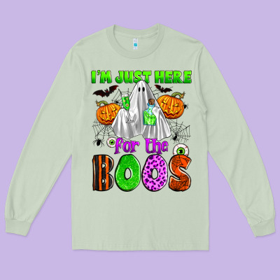 I'm Just Here For The Boos Long Sleeve Tee Designed By Zillion Design Studio
