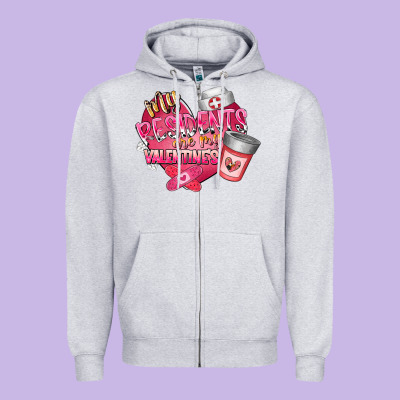 My Residents Are My Valentine Zipper Hoodie Designed By Racoondesign