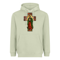 Matcha our lady of Guadalupe cross Heavyweight Hoodie - JahusDesignShop