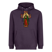 Plum our lady of Guadalupe cross Heavyweight Hoodie - JahusDesignShop