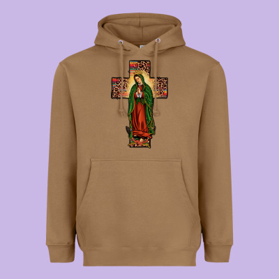 Our Lady Of Guadalupe Cross Heavyweight Hoodie Designed By Jahusdesignshop