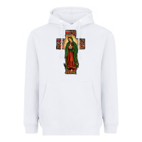 White our lady of Guadalupe cross Heavyweight Hoodie - JahusDesignShop