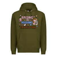 Army Green raising my husband is exhausting Premium Hoodie - MaliasSmallBusiness