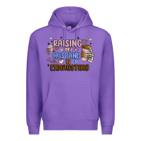 Purple raising my husband is exhausting Premium Hoodie - MaliasSmallBusiness