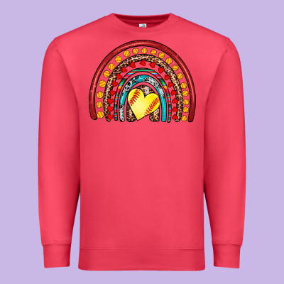 Softball Rainbow Premium Sweatshirt Designed By Artiststas