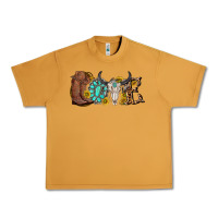 Peanut Butter western love bull skull with gemstone and sunflowe Urban Heavy Tee - texasbilliewilder