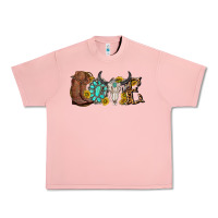 Salmon western love bull skull with gemstone and sunflowe Urban Heavy Tee - texasbilliewilder