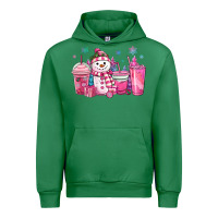 Emerald pink christmas snowman coffee cups Urban Hoodie - MaliasSmallBusiness