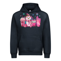 Navy pink christmas snowman coffee cups Urban Hoodie - MaliasSmallBusiness