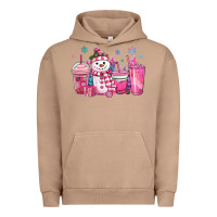 Pigment Burro pink christmas snowman coffee cups Urban Hoodie - MaliasSmallBusiness