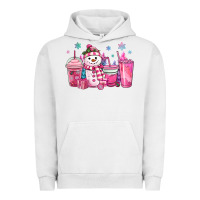 Pigment Lunar Rock pink christmas snowman coffee cups Urban Hoodie - MaliasSmallBusiness
