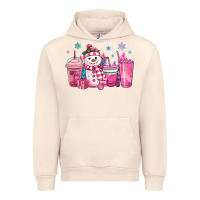 Sandshell pink christmas snowman coffee cups Urban Hoodie - MaliasSmallBusiness