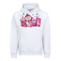 White pink christmas snowman coffee cups Urban Hoodie - MaliasSmallBusiness