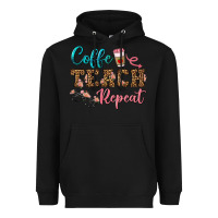 Black coffee teach repeat Heavyweight Hoodie - BundleAndBundleShop