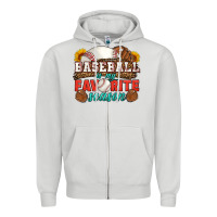 Dove Grey baseball is my favorite season Zipper Hoodie - HRA Design Shop