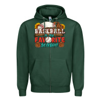 Sports Green baseball is my favorite season Zipper Hoodie - HRA Design Shop