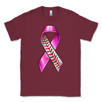 Burgundy Breast Cancer Ribbon Baseball Classic Tee - texasbilliewilder