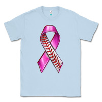 Dusty Blue Breast Cancer Ribbon Baseball Classic Tee - texasbilliewilder