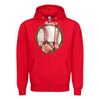 Red western baseball with roses Zipper Hoodie - HRA Design Shop
