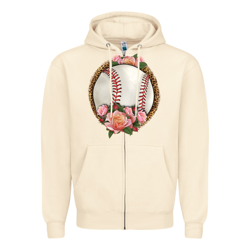 Western Baseball With Roses Zipper Hoodie by HRA Design Shop | Teevron