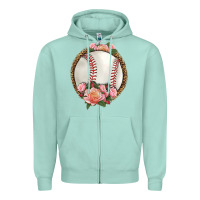 Seafoam western baseball with roses Zipper Hoodie - HRA Design Shop