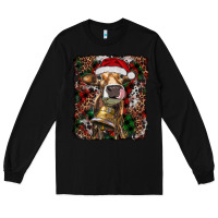 Black christmas heifer with leoard and cowhide Long Sleeve Tee - RanaPortraitStore