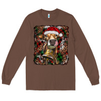 Chestnut christmas heifer with leoard and cowhide Long Sleeve Tee - RanaPortraitStore