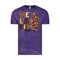 Cloud Purple melanin christmas with christmas tree Vintage Tee - MaliasSmallBusiness