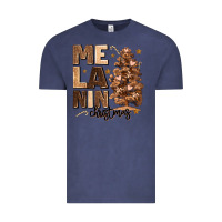 Vintage Denim melanin christmas with christmas tree Vintage Tee - MaliasSmallBusiness