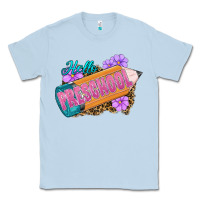 Dusty Blue hello preschool Classic Tee - RanaPortraitStore