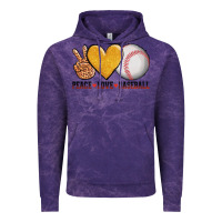 Cloud Purple peace love baseball Vintage Hoodie - AdoDesignShop