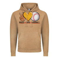 Peace Love Baseball Vintage Hoodie | Teevron