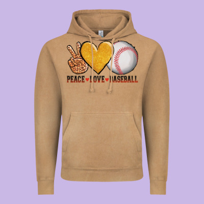Peace Love Baseball Vintage Hoodie Designed By Adodesignshop