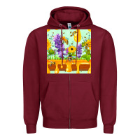 Honeydrip Bee Lavender Daisy Sunflower Seamless Pa Zipper Hoodie | Teevron