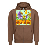 Chestnut honeydrip bee lavender daisy sunflower seamless pa Zipper Hoodie - FaDigitalArtStudio