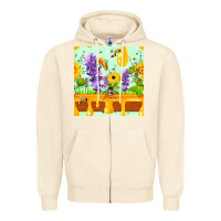 Sandshell honeydrip bee lavender daisy sunflower seamless pa Zipper Hoodie - FaDigitalArtStudio