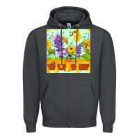 Smoke honeydrip bee lavender daisy sunflower seamless pa Zipper Hoodie - FaDigitalArtStudio