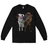Black two heifer cows Long Sleeve Tee - RanaPortraitStore