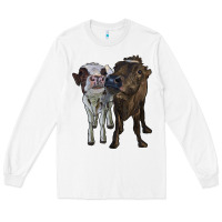 White two heifer cows Long Sleeve Tee - RanaPortraitStore