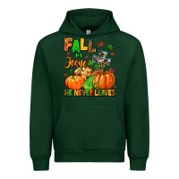 Forest Green fall for jesus he never leaves Urban Hoodie - MaliasSmallBusiness