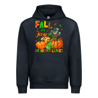 Navy fall for jesus he never leaves Urban Hoodie - MaliasSmallBusiness