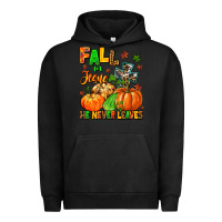Pigment Black fall for jesus he never leaves Urban Hoodie - MaliasSmallBusiness