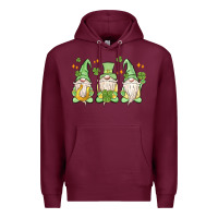 Burgundy st. patrick's day gnomes Premium Hoodie - MaliasSmallBusiness