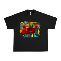 Black western tractor Urban Heavy Tee - texasbilliewilder