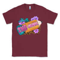 Burgundy Hello 2nd Grade Classic Tee - RanaPortraitStore