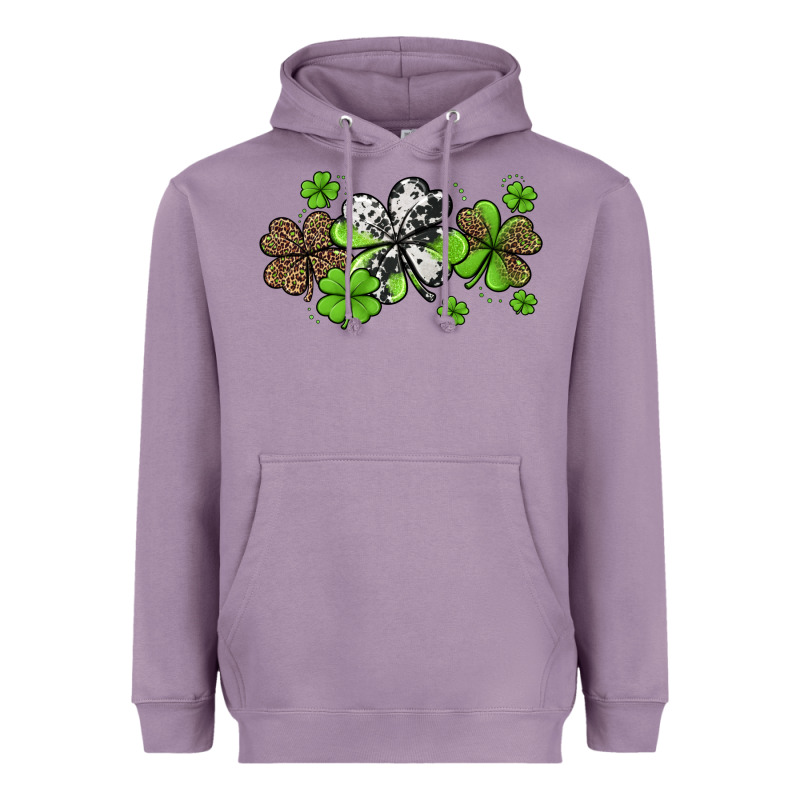 Western Cowhide Leopard Glitter Shamrocks Heavyweight Hoodie by Jasminsmagicworld | Teevron