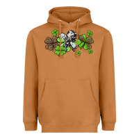 Meerkat Western Cowhide Leopard Glitter Shamrocks Heavyweight Hoodie - Jasminsmagicworld