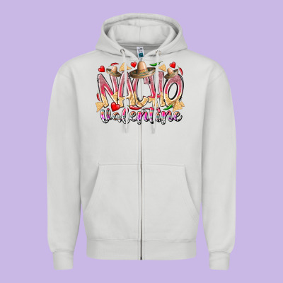 Nacho Valentine Zipper Hoodie Designed By Racoondesign