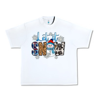 White let it snow Urban Heavy Tee - Zillion Design Studio