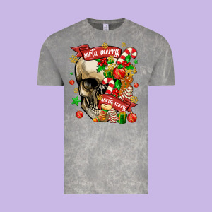 Sorta Merry Sorta Scary Vintage Tee Designed By Maliassmallbusiness